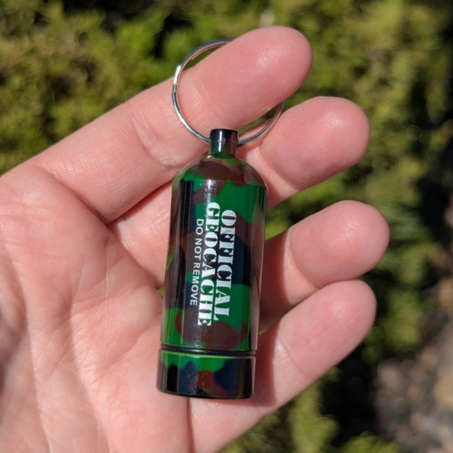 Micro Bison Cache Container - Green Camo - Just Geocaching