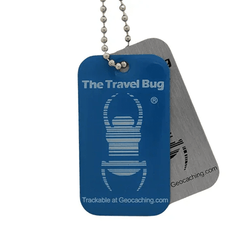 Blue Glow‑in‑the‑Dark Geocaching QR Travel Bug® – Scan‑to‑Log Trackable Tag - Just Geocaching