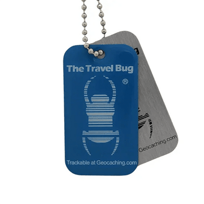 Blue Glow‑in‑the‑Dark Geocaching QR Travel Bug® – Scan‑to‑Log Trackable Tag - Just Geocaching
