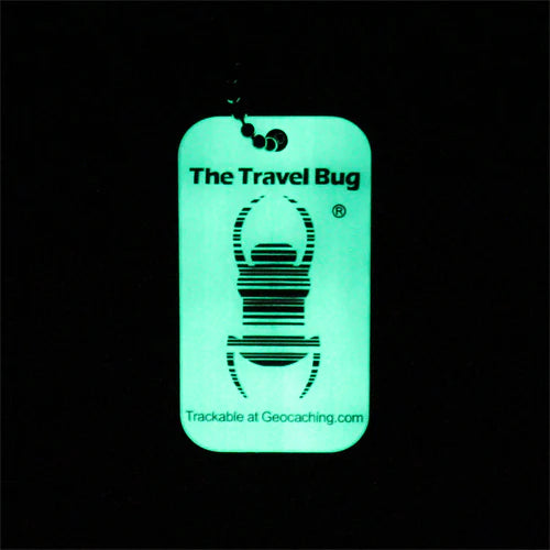 Glow‑in‑the‑Dark Geocaching QR Travel Bug® – Scan‑to‑Log Trackable Tag