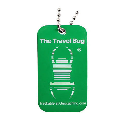 Green Geocaching QR Travel Bug® – Scan‑to‑Log Trackable Tag