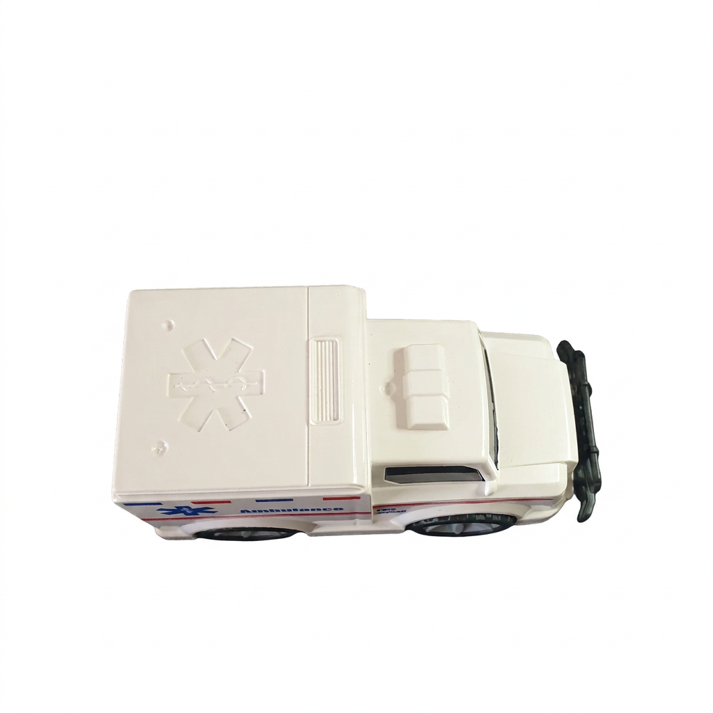 Top view of Ambulance geocache showing moulded roof details