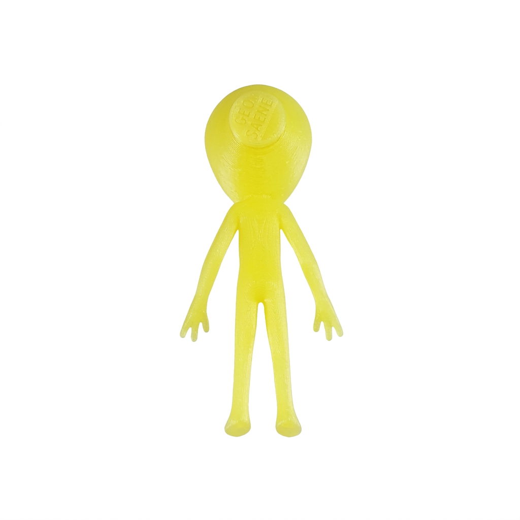Large yellow alien rear view showing the closed head plug; digitally recoloured