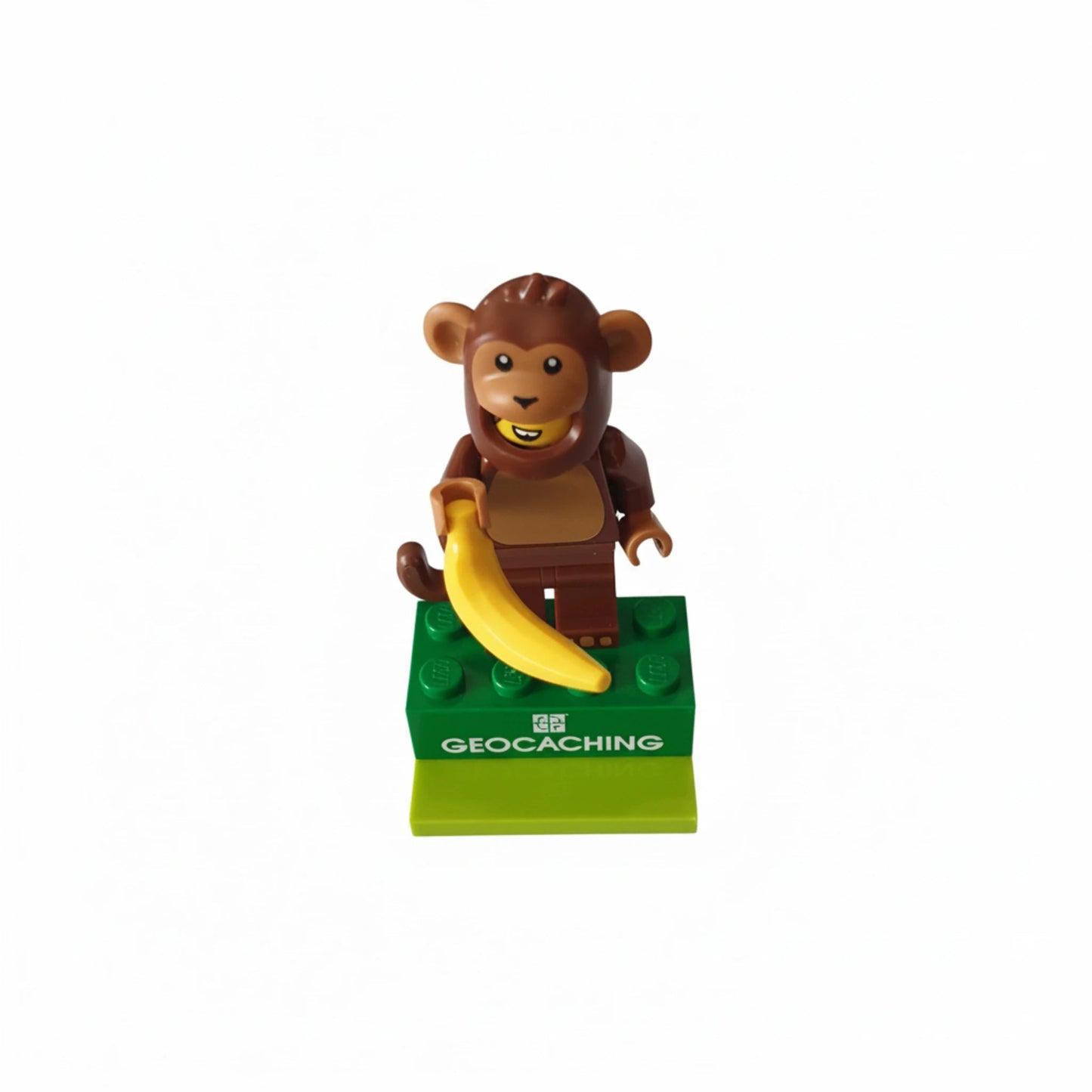 Monkey LEGO® Mini Figure with Trackable Brick - Just Geocaching
