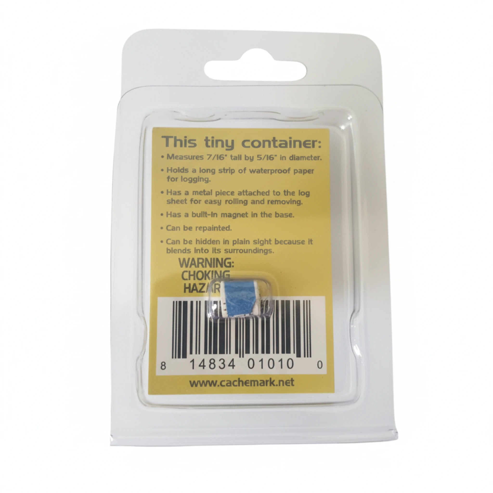 Green Nano Geocache Container with 2 logs