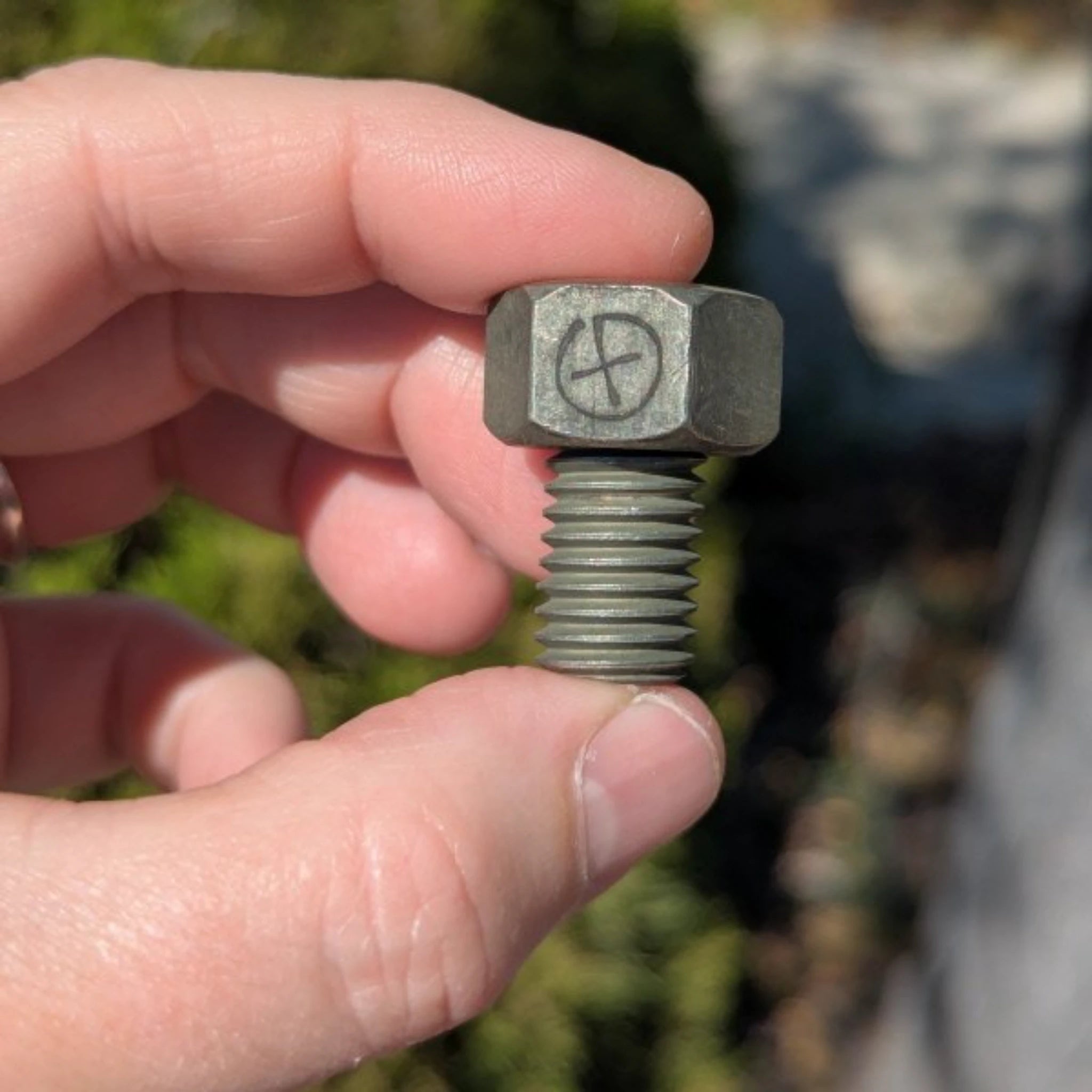 Premium Magnetic Bolt Geocache - Antique Silver