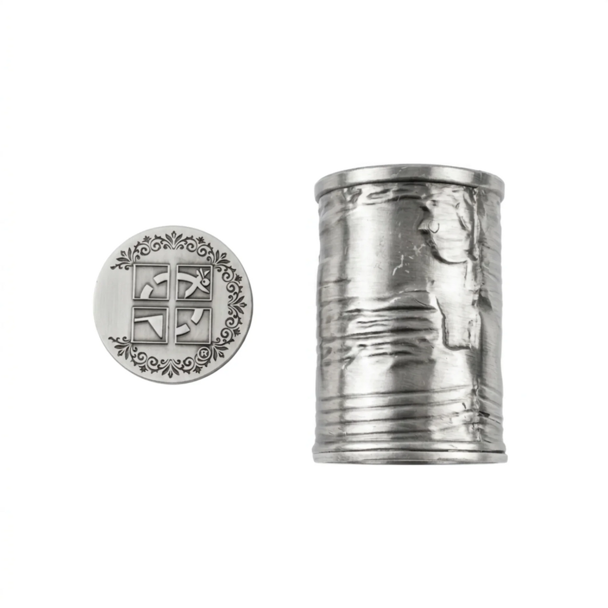 Original Can of Beans 3D trackable replica with removable Geocaching-logo lid on a white background, tracking code concealed
