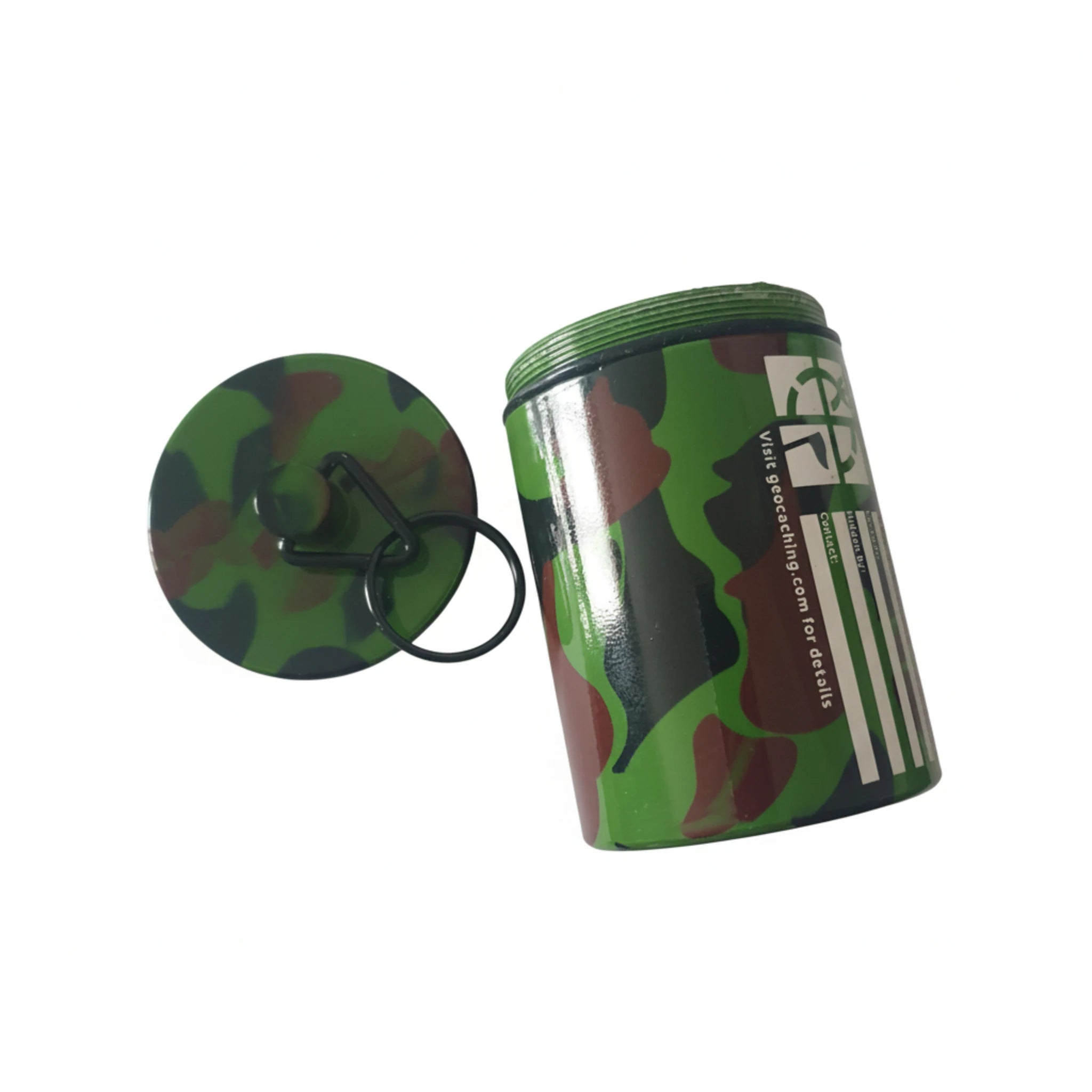 Small Cylinder Geocache – Green Camo