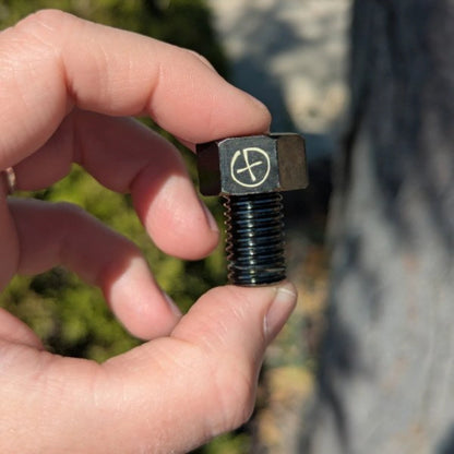Premium Magnetic Bolt Geocache - Black Nickel - Just Geocaching
