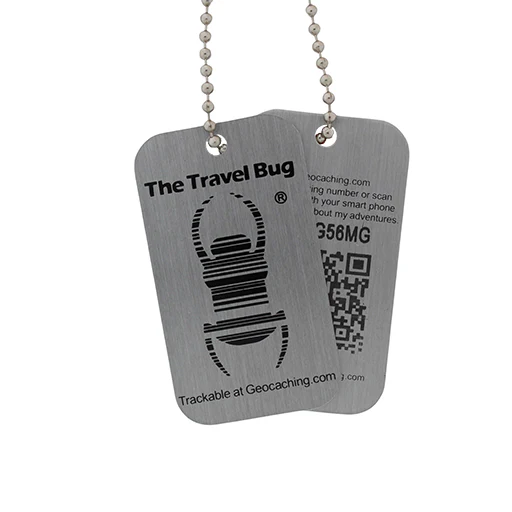 Atomic Pink QR Travel Bug® – Glow‑in‑the‑Dark Trackable Tag