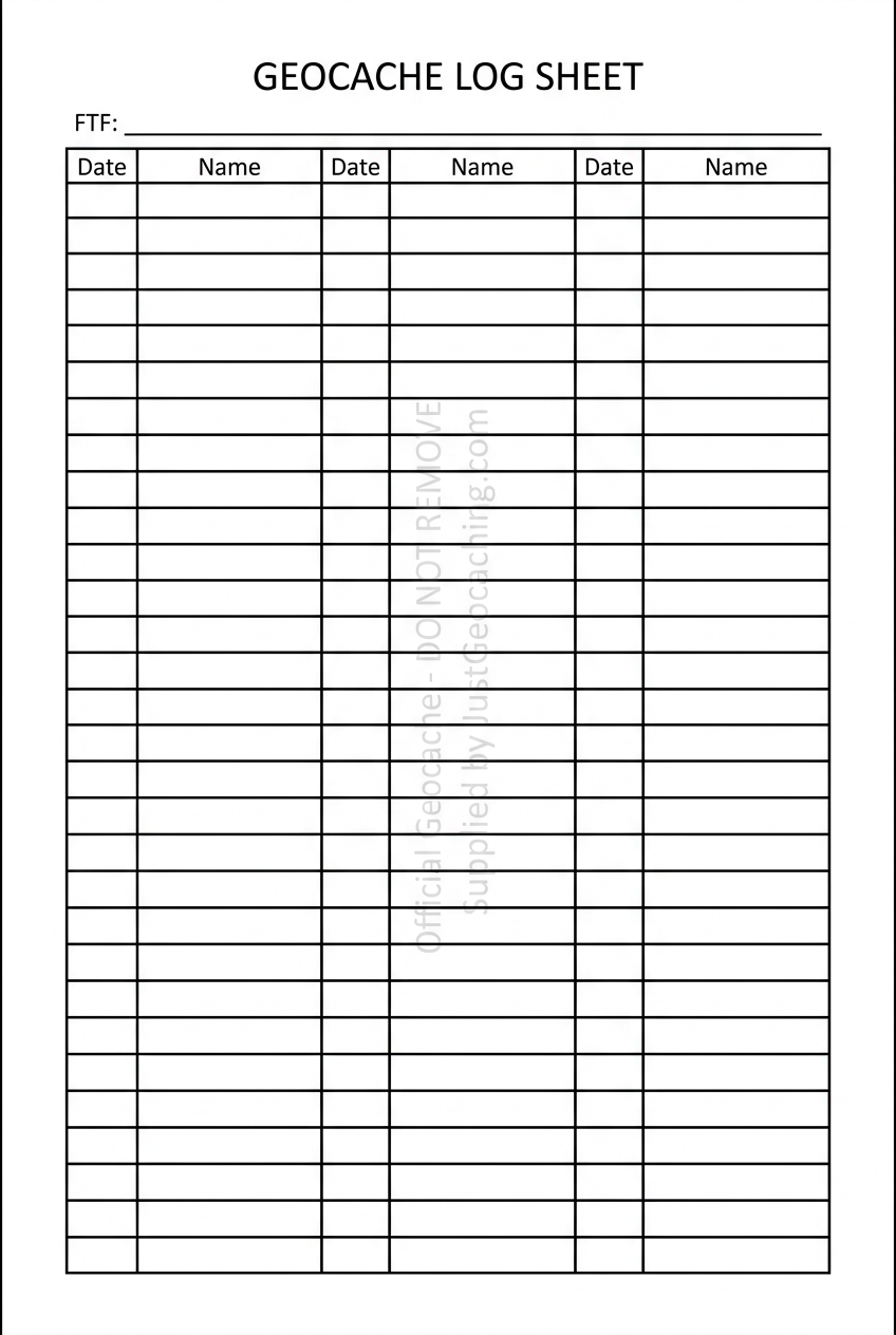 Revised log sheet with uniform black grid lines throughout