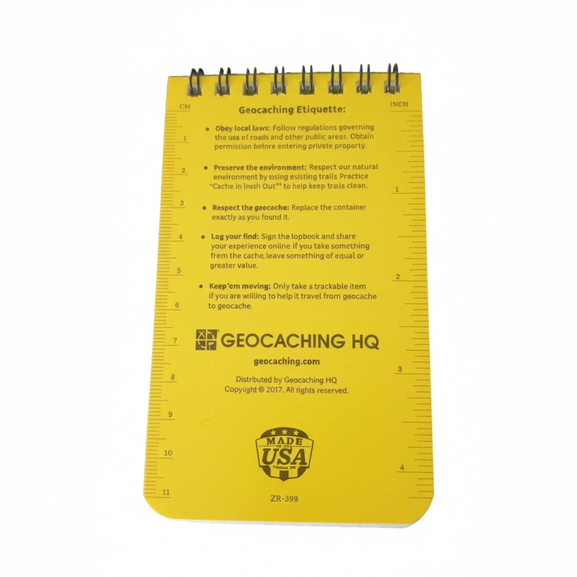 Rite in the Rain® 3" × 5" Top‑Spiral Official Geocaching Logbook - Just Geocaching