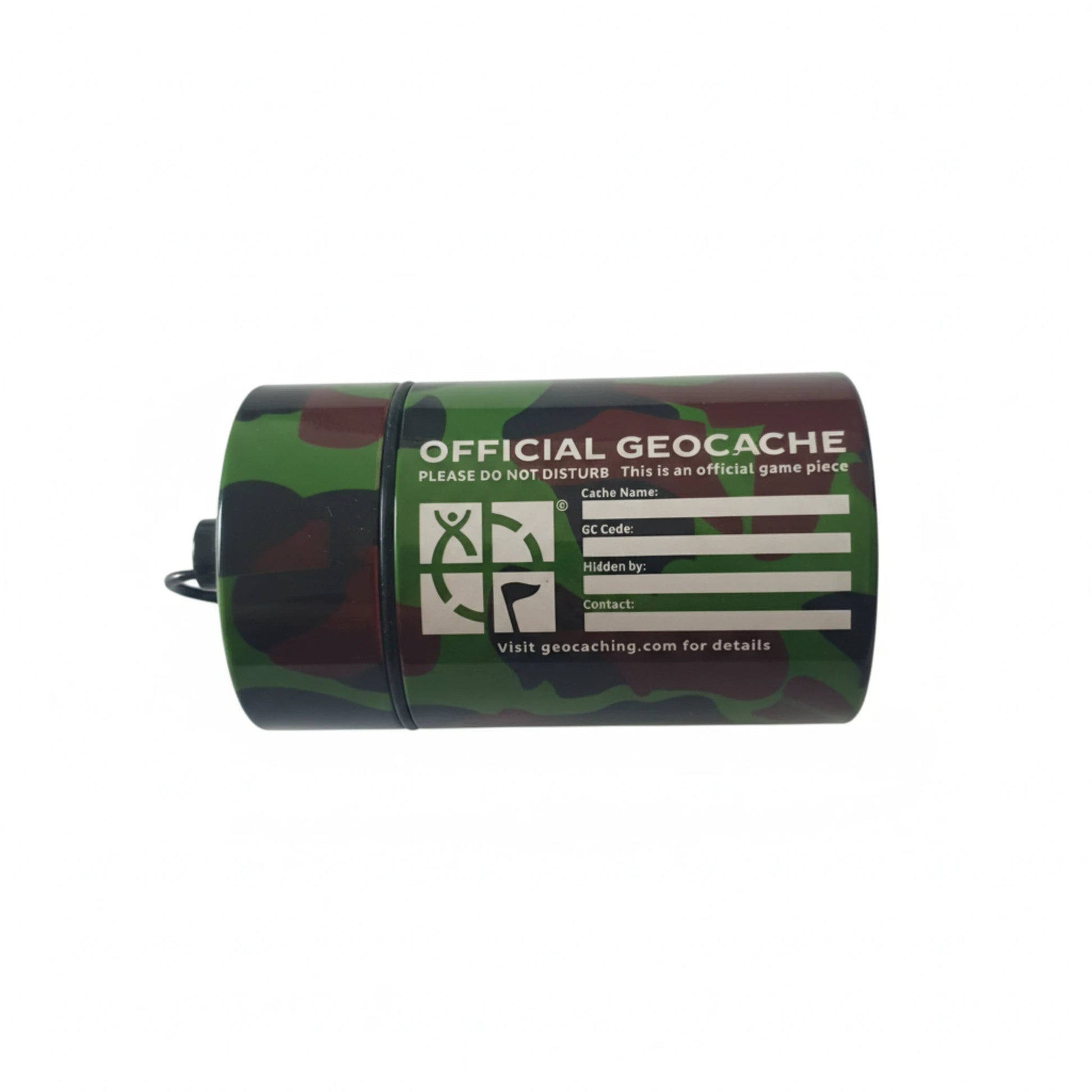 Small Cylinder Geocache – Green Camo - Just Geocaching