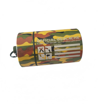 Small Cylinder Geocache – Light Camo - Just Geocaching